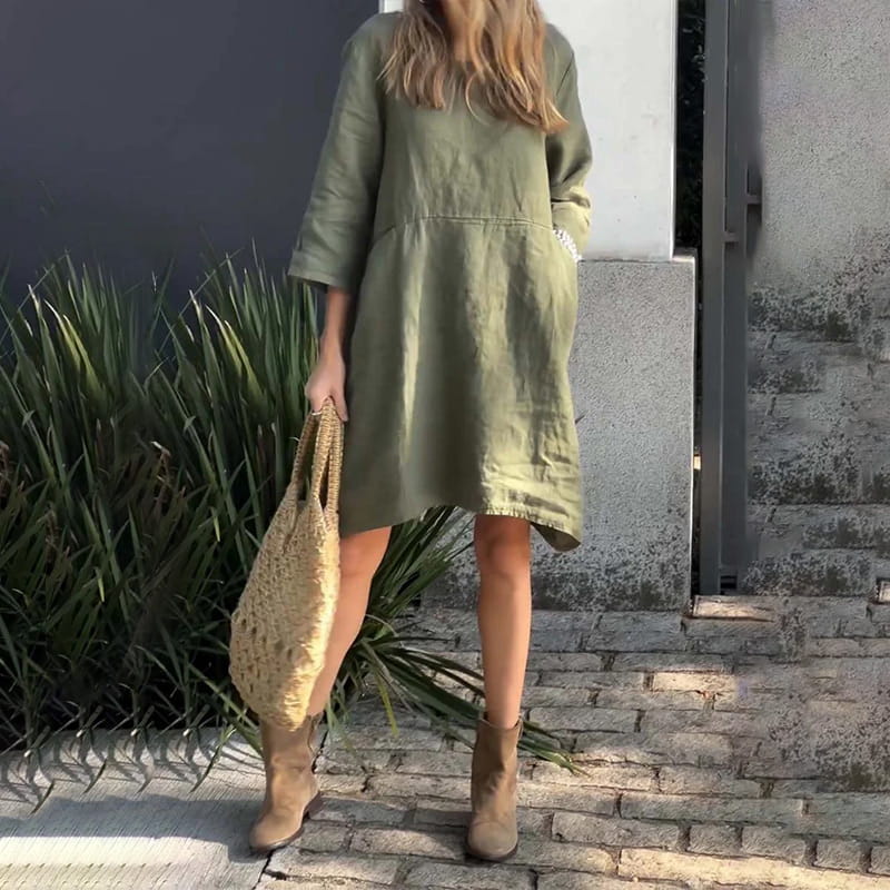 Charmaine | Leichtes Luftiges Kleid für Damen mit Rundhalsausschnitt