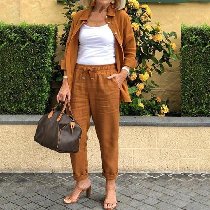Sierra | Weiches Lounge-Set für Damen mit V-Ausschnitt und langen Ärmeln