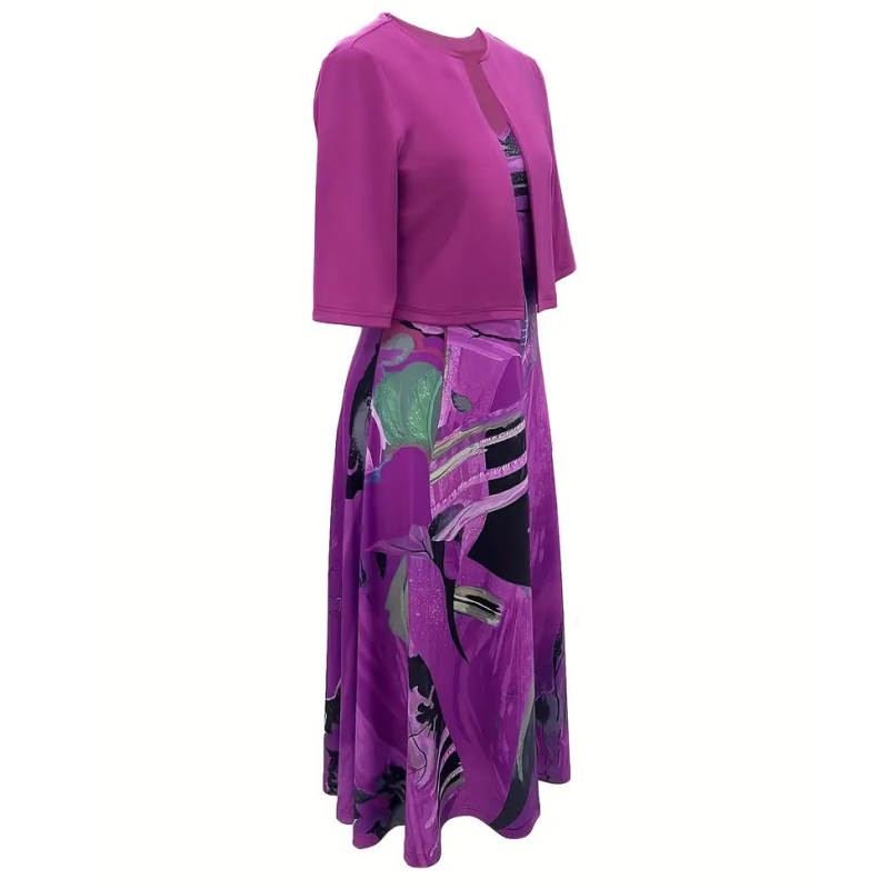 Serelina Chic Geschichtetes Outfit für Damen mit V-Ausschnitt und 3/4-Ärmeln
