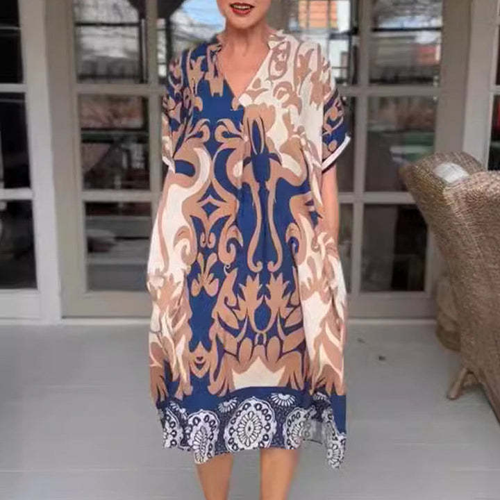 Alessia | Luftiges Midikleid für Damen mit V-Ausschnitt