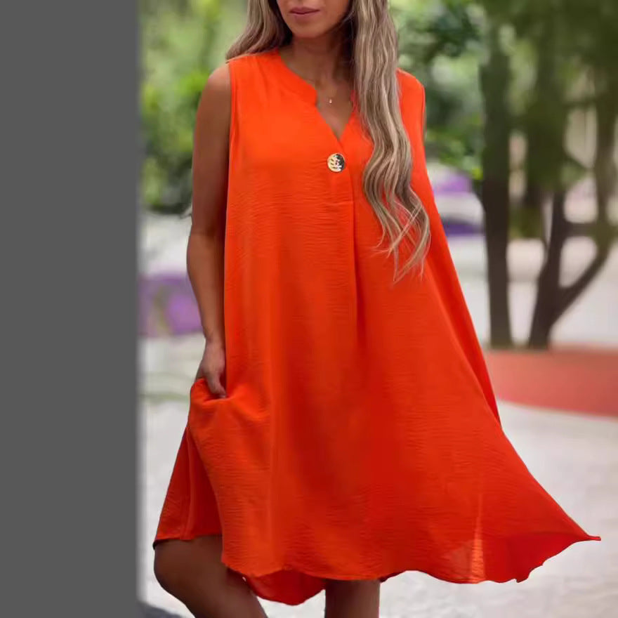 Elsie | Ärmelloses V-Ausschnitt Minikleid für Damen mit Leoparden-Print