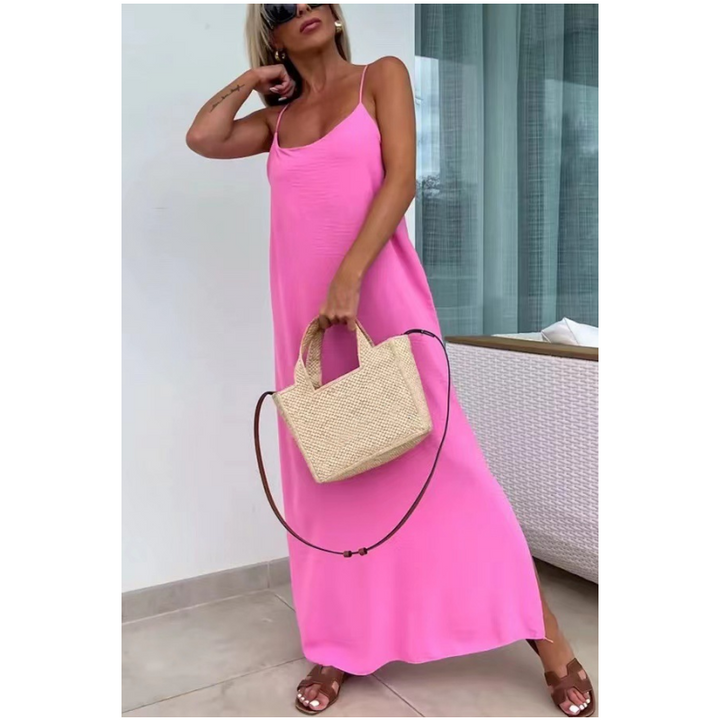 Francesca | Sommerkleid für Damen mit V-Ausschnitt und Spaghettiträgern