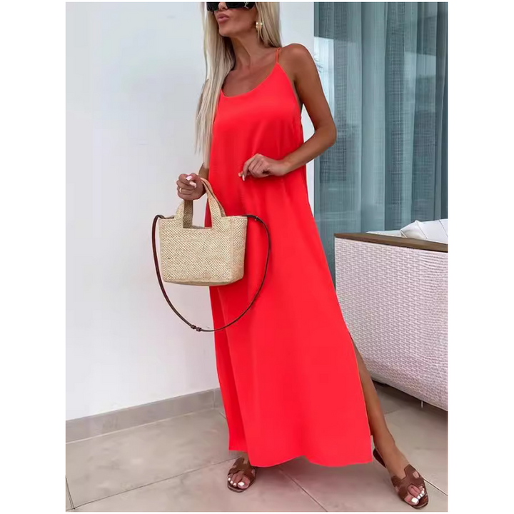 Francesca | Sommerkleid für Damen mit V-Ausschnitt und Spaghettiträgern