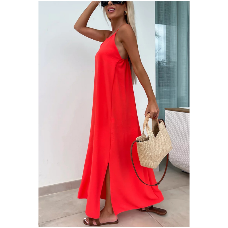 Francesca | Sommerkleid für Damen mit V-Ausschnitt und Spaghettiträgern