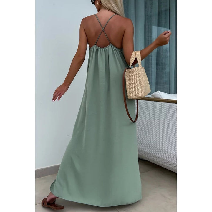 Francesca | Sommerkleid für Damen mit V-Ausschnitt und Spaghettiträgern