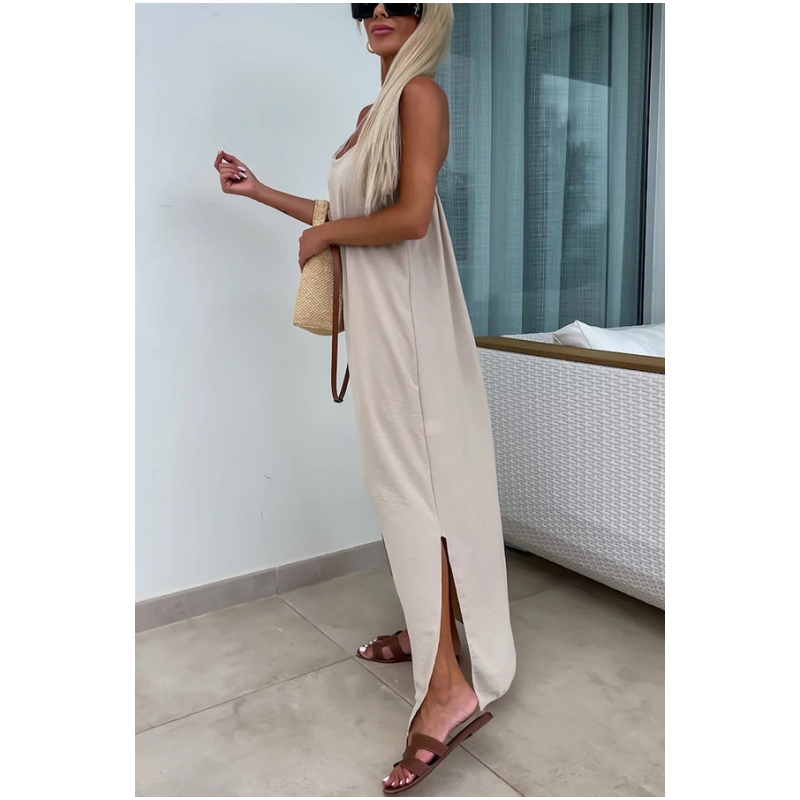Francesca | Sommerkleid für Damen mit V-Ausschnitt und Spaghettiträgern