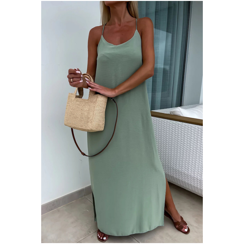 Francesca | Sommerkleid für Damen mit V-Ausschnitt und Spaghettiträgern
