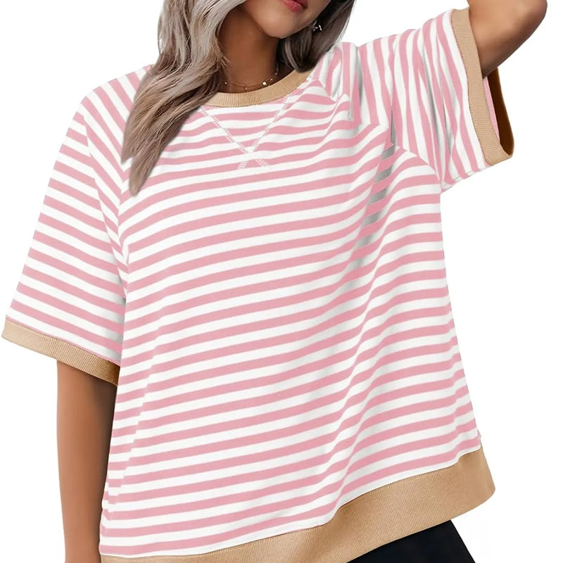 Iolanda | Lässiges Gestreiftes T-Shirt für Damen mit Rundhalsausschnitt
