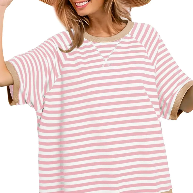 Iolanda | Lässiges Gestreiftes T-Shirt für Damen mit Rundhalsausschnitt