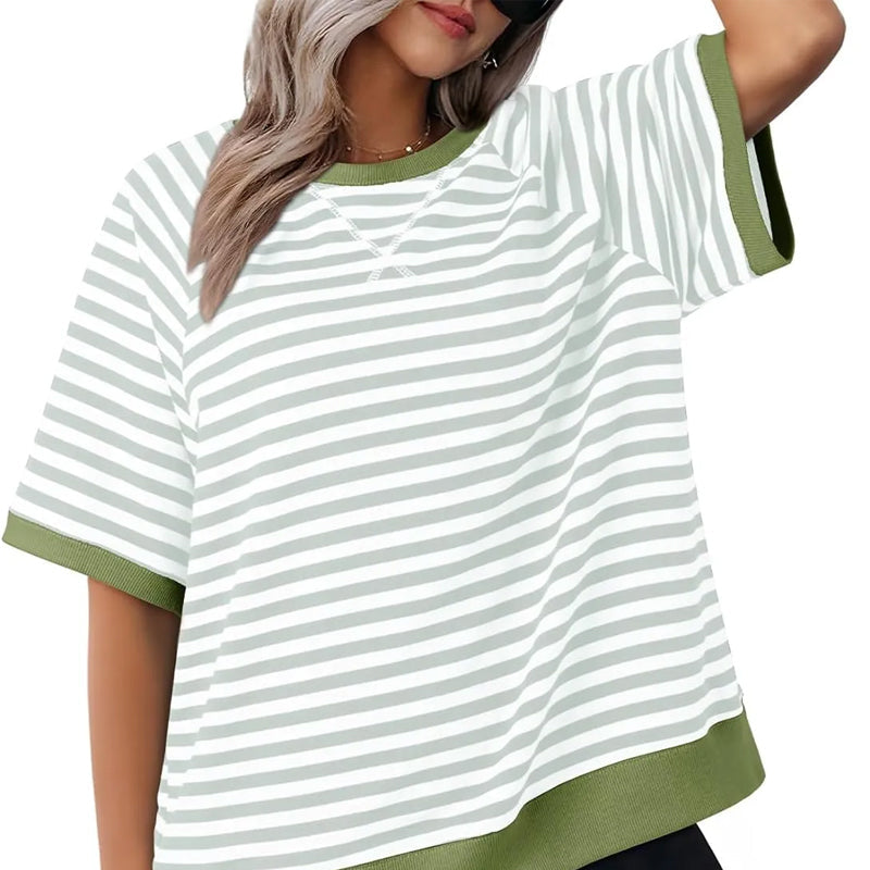 Iolanda | Lässiges Gestreiftes T-Shirt für Damen mit Rundhalsausschnitt