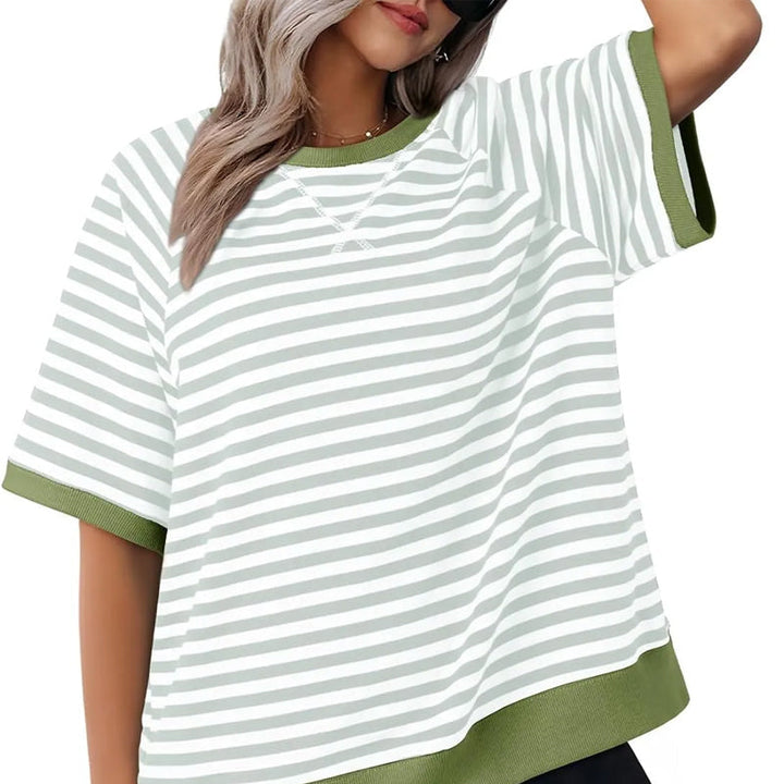 Iolanda | Lässiges Gestreiftes T-Shirt für Damen mit Rundhalsausschnitt