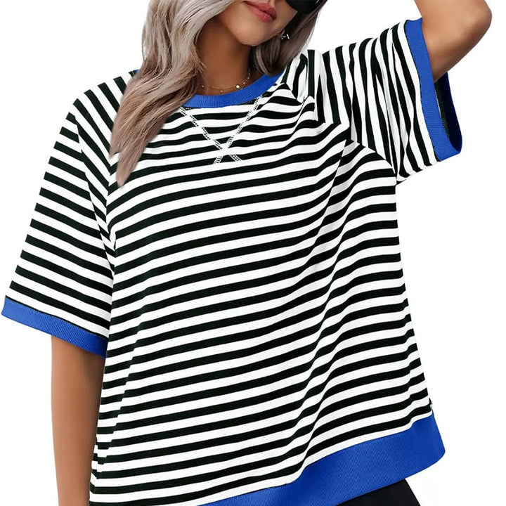 Iolanda | Lässiges Gestreiftes T-Shirt für Damen mit Rundhalsausschnitt