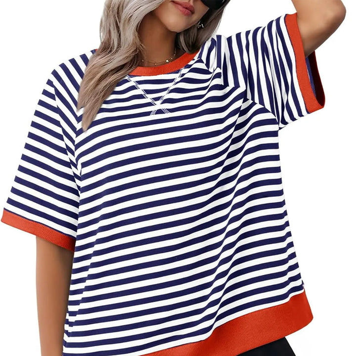 Iolanda | Lässiges Gestreiftes T-Shirt für Damen mit Rundhalsausschnitt