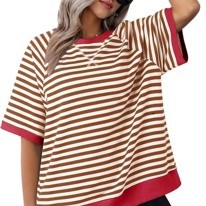 Iolanda | Lässiges Gestreiftes T-Shirt für Damen mit Rundhalsausschnitt