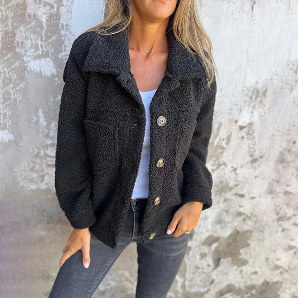 Dion | Kurze Jacke für Damen mit Revers, langen Ärmeln und kurzen Ärmeln