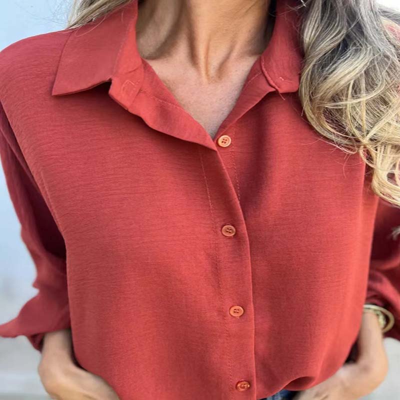 Elysa | Elegante Bluse mit Knopfleiste, Rundhalsausschnitt und langen Ärmeln