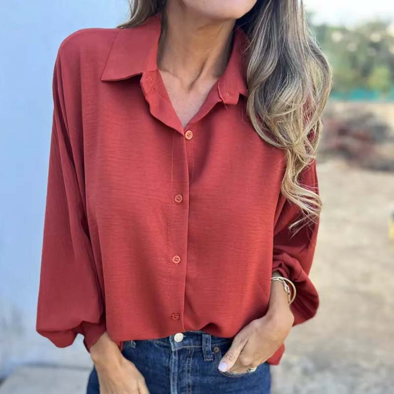 Elysa | Elegante Bluse mit Knopfleiste, Rundhalsausschnitt und langen Ärmeln