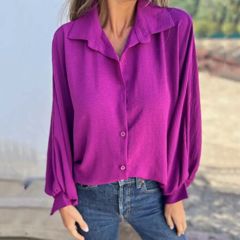 Elysa | Elegante Bluse mit Knopfleiste, Rundhalsausschnitt und langen Ärmeln