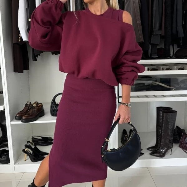Martina | Sweatshirt und Ärmelloses Kleid für Damen mit Rundhalsausschnitt