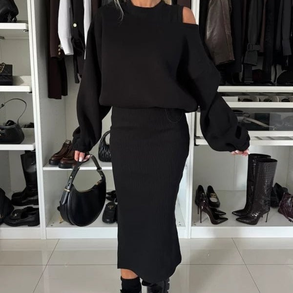 Martina | Sweatshirt und Ärmelloses Kleid für Damen mit Rundhalsausschnitt