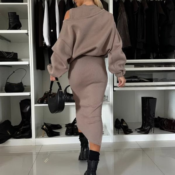 Martina | Sweatshirt und Ärmelloses Kleid für Damen mit Rundhalsausschnitt