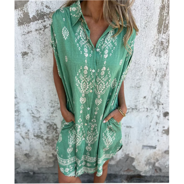 Alina | Luftiges Sommerkleid für Damen mit Taschen und Blumenmuster