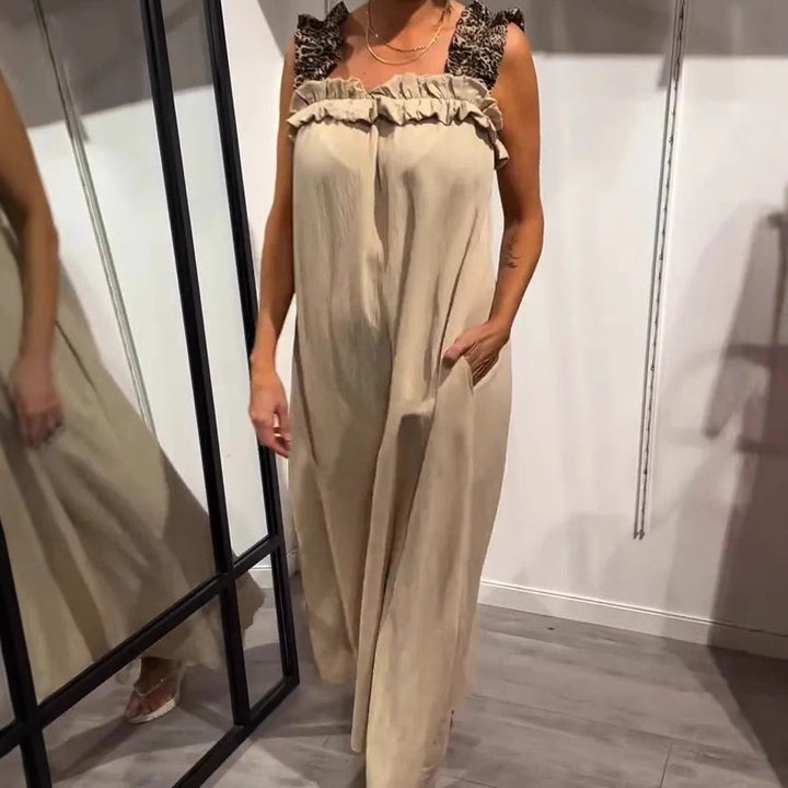 Tabea | Lässiges ärmelloses Maxikleid für Damen mit Taschen