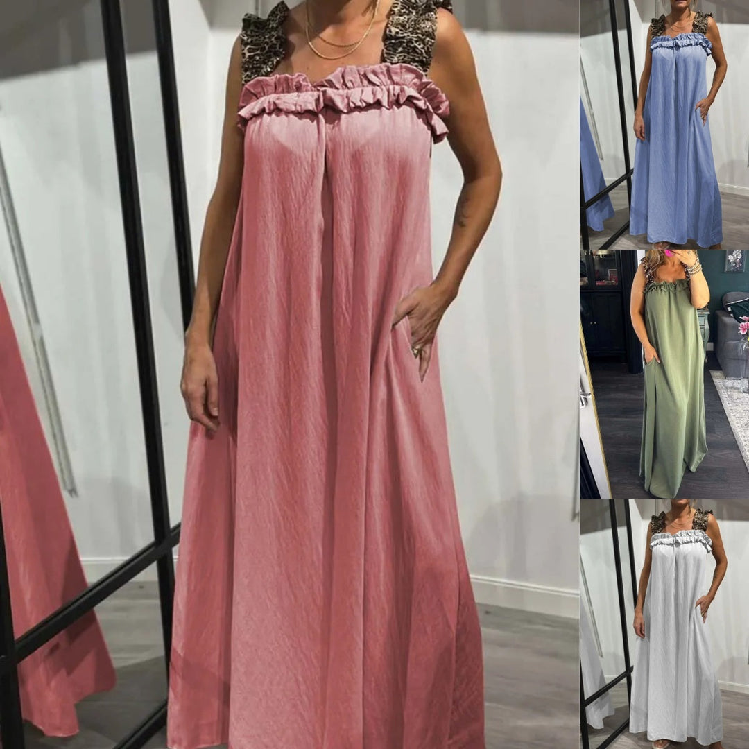 Tabea | Lässiges ärmelloses Maxikleid für Damen mit Taschen