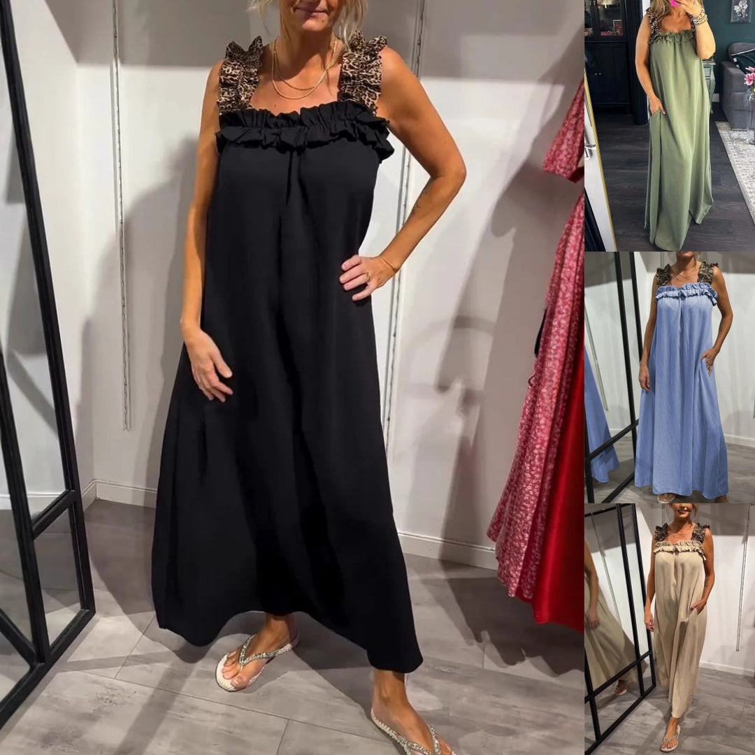 Tabea | Lässiges ärmelloses Maxikleid für Damen mit Taschen