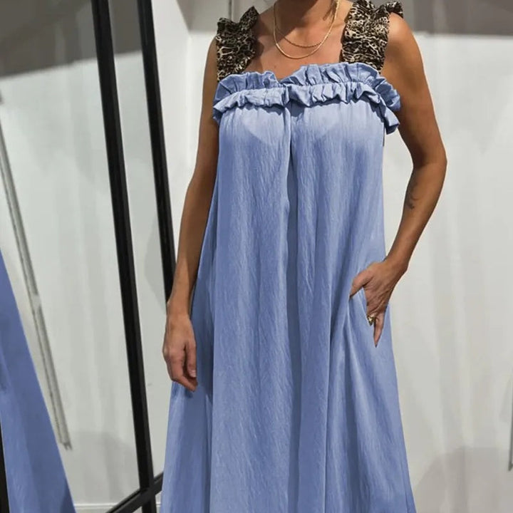 Tabea | Lässiges ärmelloses Maxikleid für Damen mit Taschen