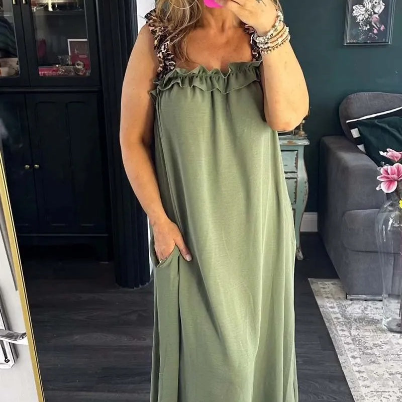 Tabea | Lässiges ärmelloses Maxikleid für Damen mit Taschen