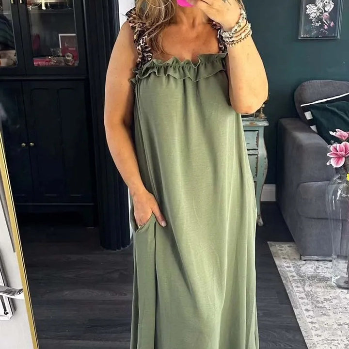 Tabea | Lässiges ärmelloses Maxikleid für Damen mit Taschen