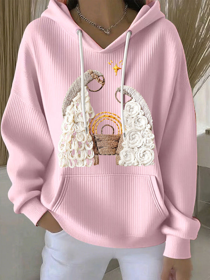 Damen Weihnachts Jesus Geburt Hoodies mit Kapuze und langen Ärmeln