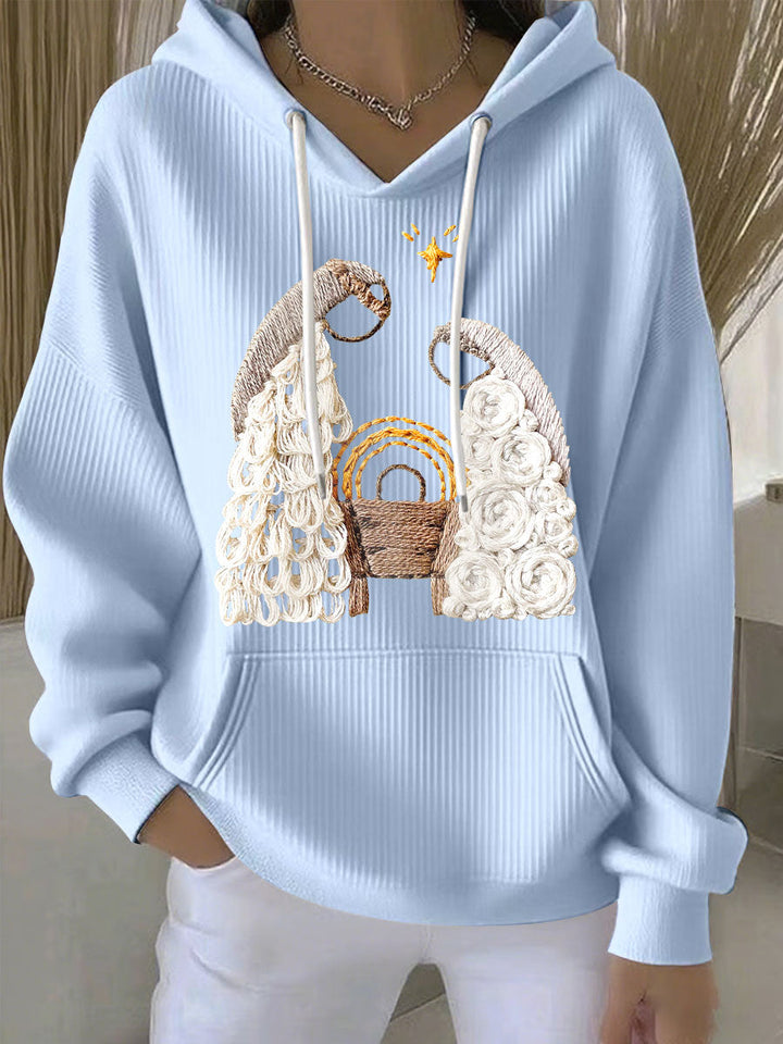 Damen Weihnachts Jesus Geburt Hoodies mit Kapuze und langen Ärmeln