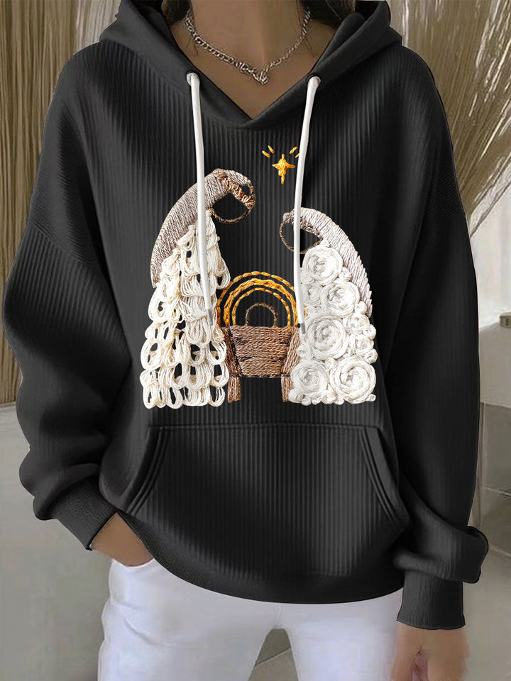Damen Weihnachts Jesus Geburt Hoodies mit Kapuze und langen Ärmeln