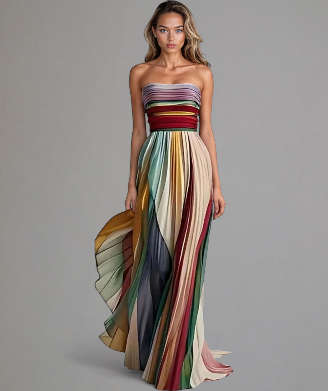 Flora | Ärmelloses farbenfrohes Kleid für Damen