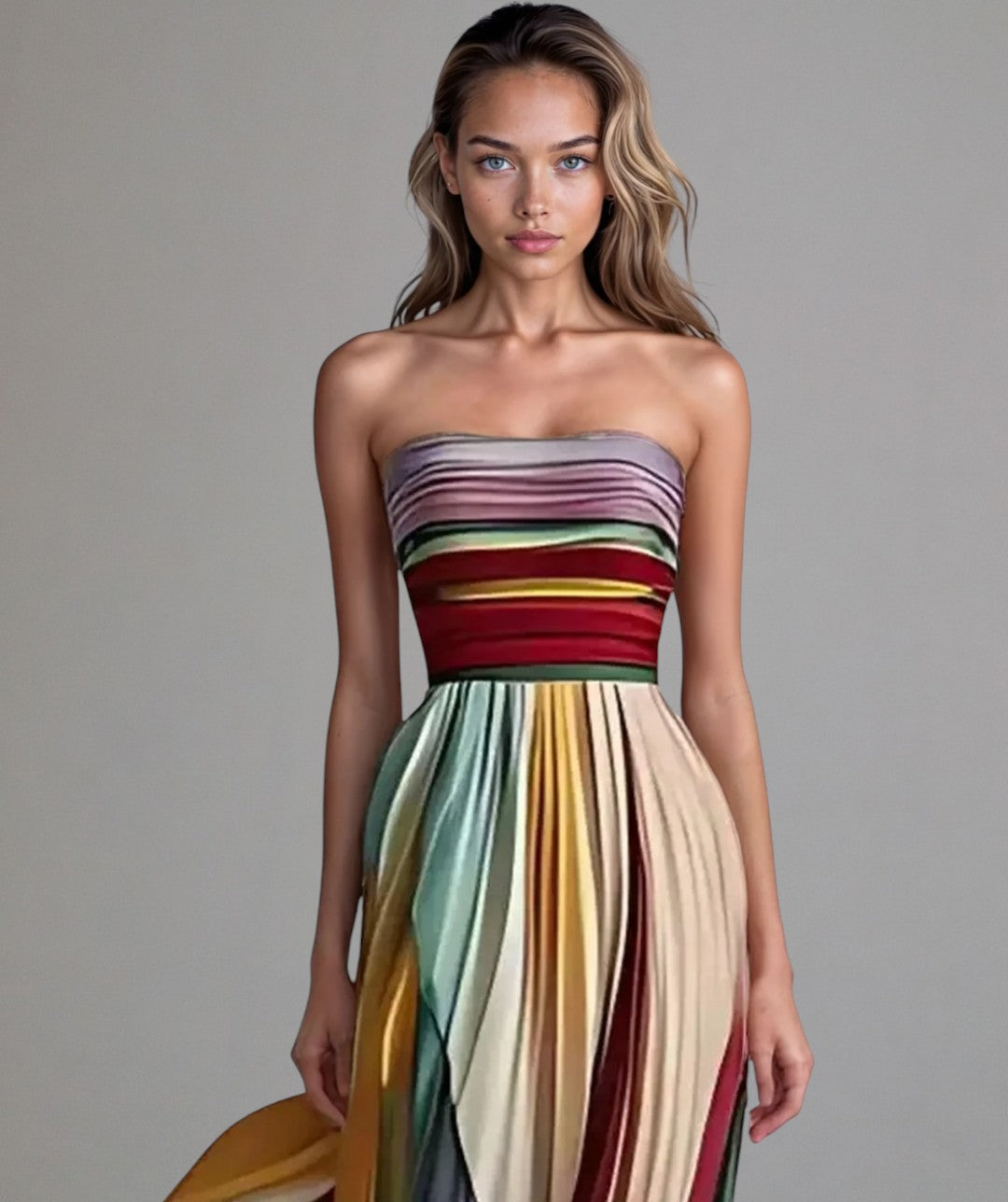 Flora | Ärmelloses farbenfrohes Kleid für Damen