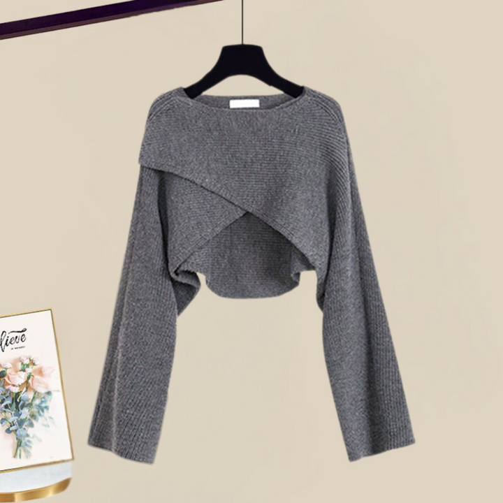 Emily | Modisches Strickkleid Set für Damen mit Rundhalsausschnitt