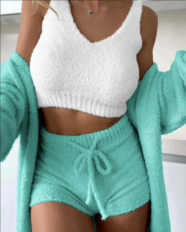 Emanuela | Kuscheliges Strickset für Damen mit Rundhalsausschnitt