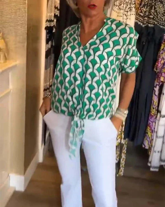 Bella | Lässiges Top für Damen mit Print und V-Ausschnitt