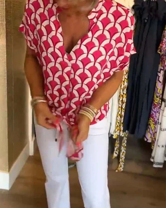 Bella | Lässiges Top für Damen mit Print und V-Ausschnitt