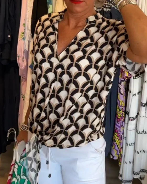 Bella | Lässiges Top für Damen mit Print und V-Ausschnitt