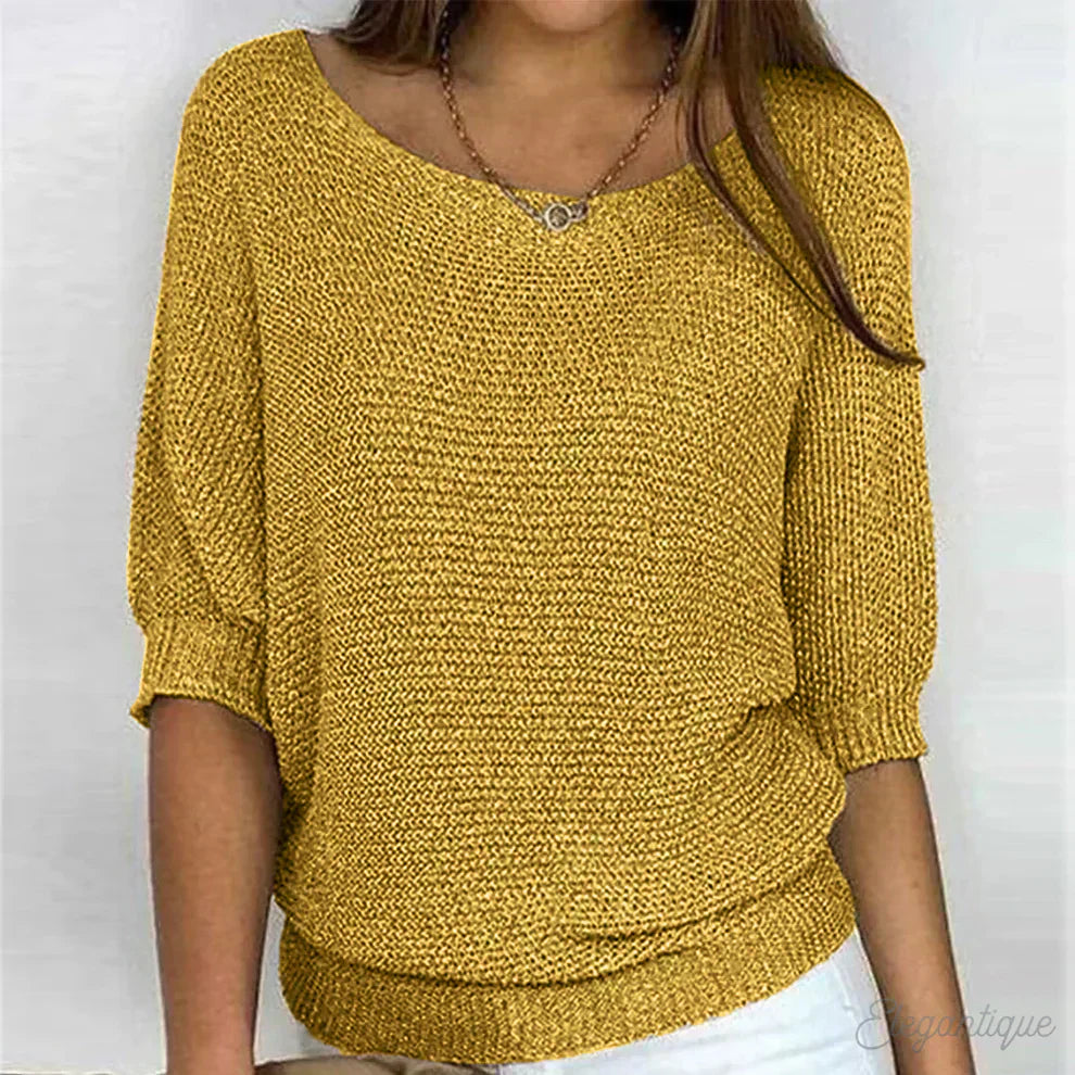 Eunice | Entspanntes Stricktop mit Rundhalsausschnitt und langen Ärmeln