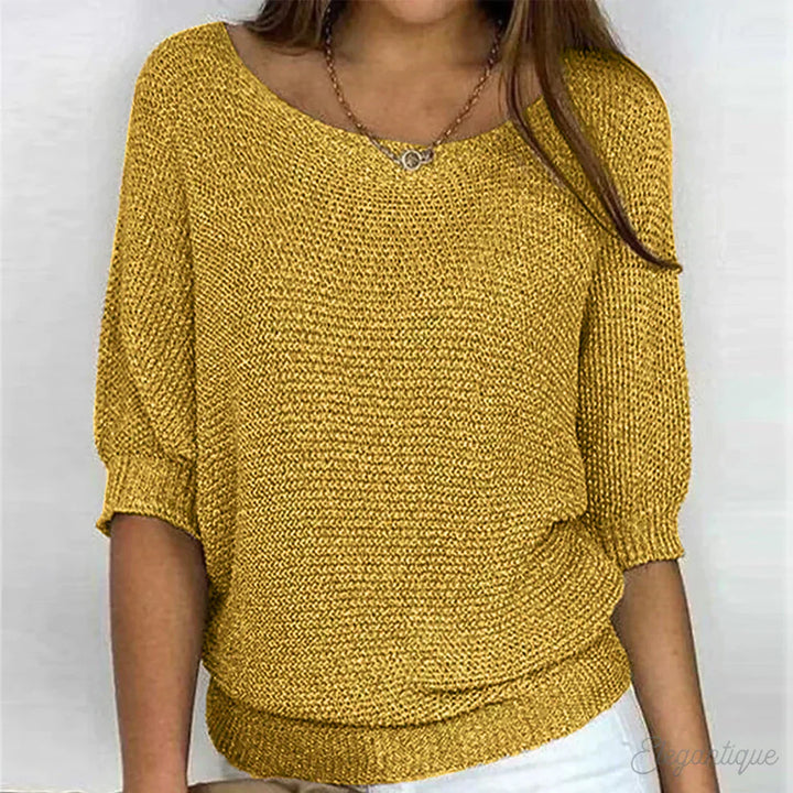 Eunice | Entspanntes Stricktop mit Rundhalsausschnitt und langen Ärmeln