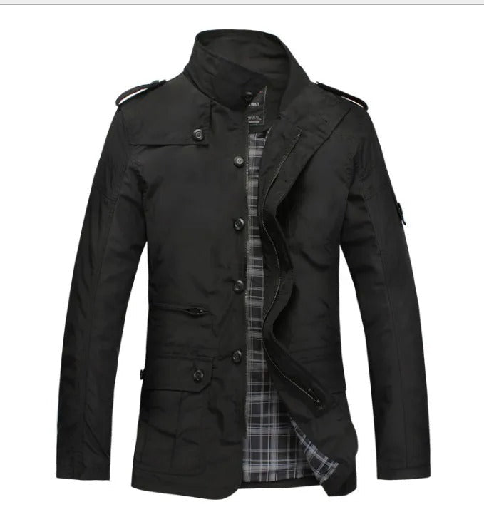 Elegante winddichte Jacke für Herren mit langen Ärmeln