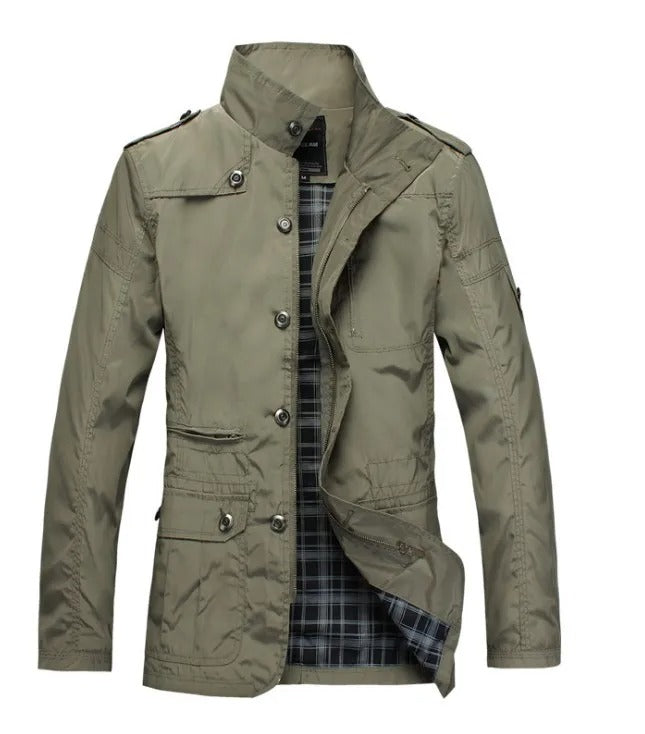 Elegante winddichte Jacke für Herren mit langen Ärmeln
