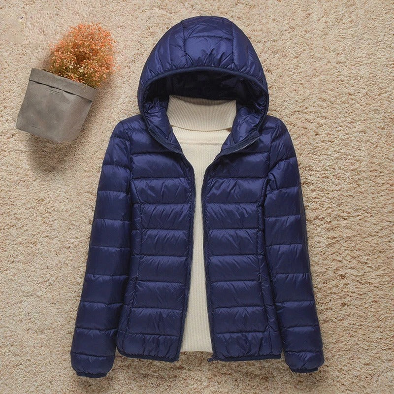 Carlo | Daunenjacke für Damen mit Kapuze und langen Ärmeln