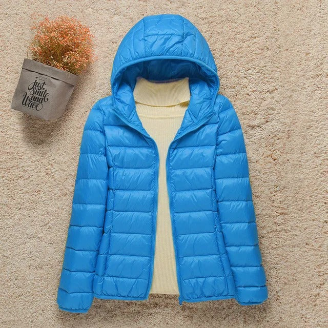 Carlo | Daunenjacke für Damen mit Kapuze und langen Ärmeln