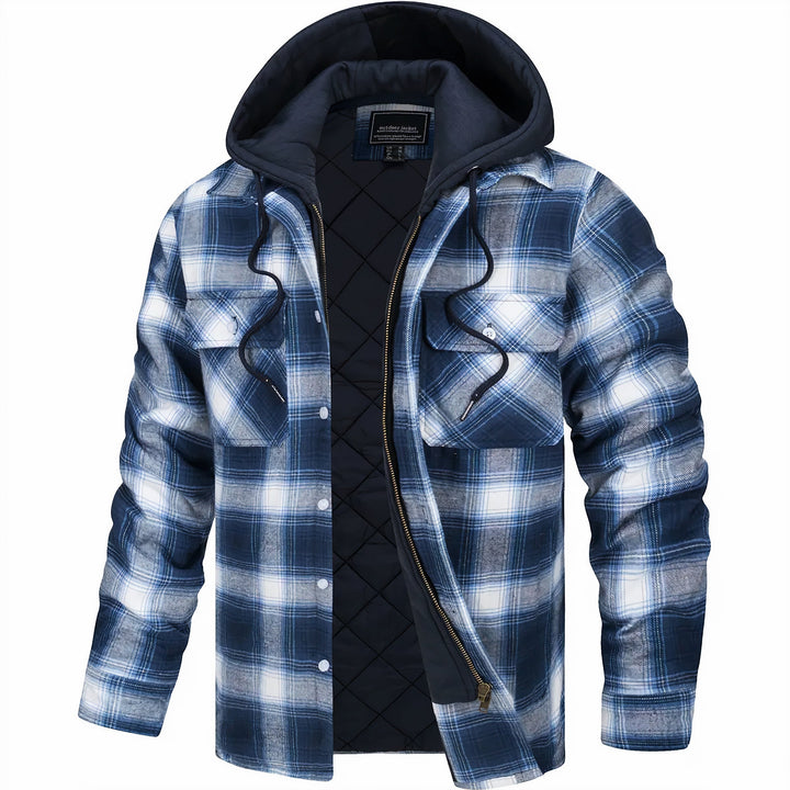 Giovanni | Karierte Jacke mit Reißverschluss und langen Ärmeln