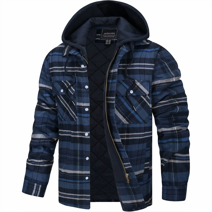 Marco | Karierte Winterjacke für Herren mit Kapuze und langen Ärmeln